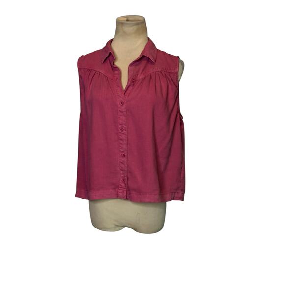 Bella Dahl pink sleeveless buttoned blouse size small - Picture 13 of 13